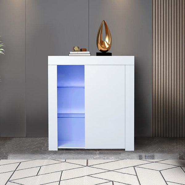 DMAITH Modern High Gloss Sideboards 001 Buffets with Storage Cabinet & Led Lights